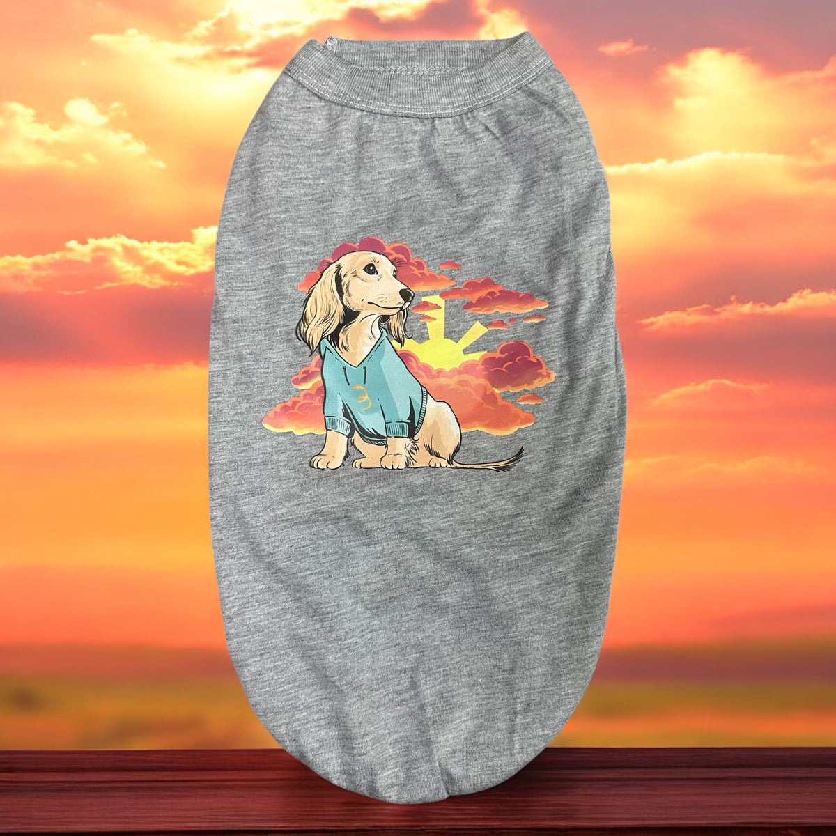 Sunset Dachshund Dog Tee