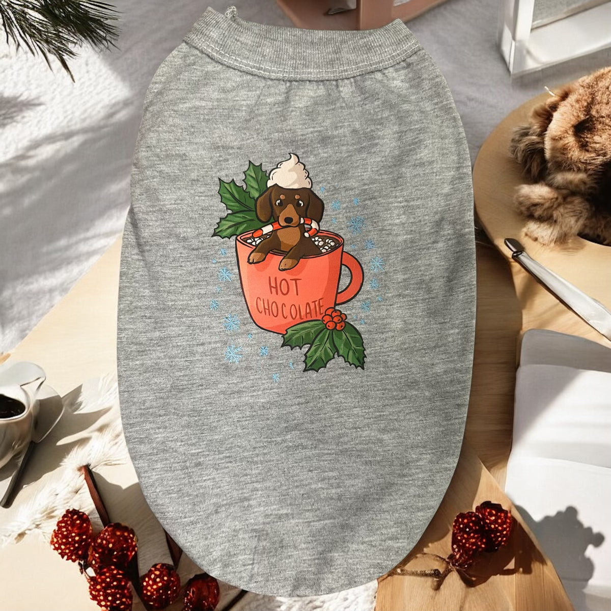 Hot Chocolate Dachshund Dog Tee