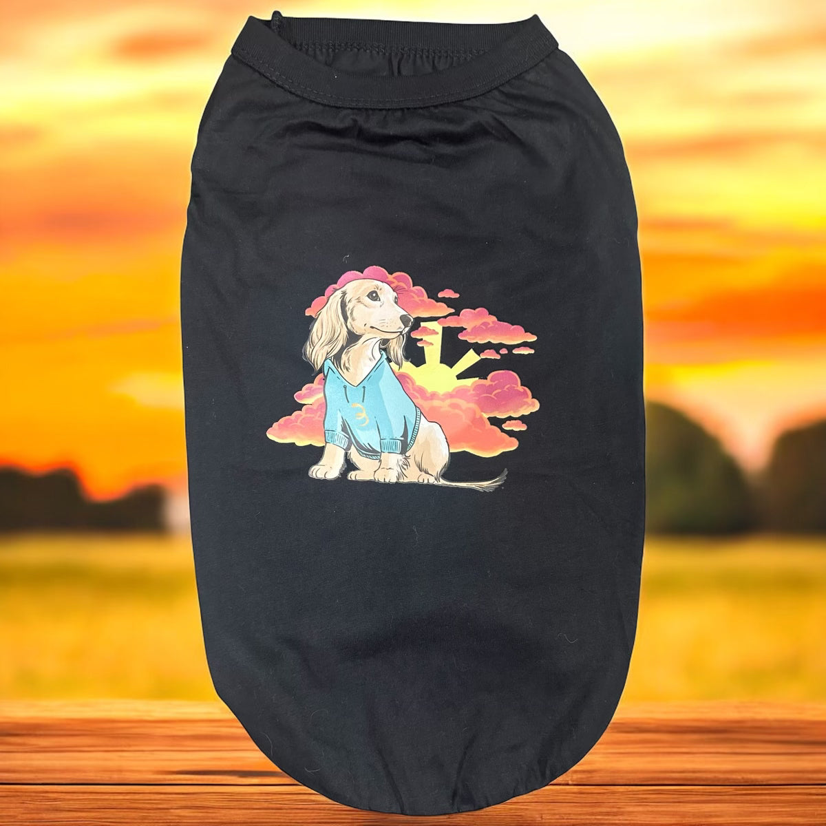 Sunset Dachshund Dog Tee