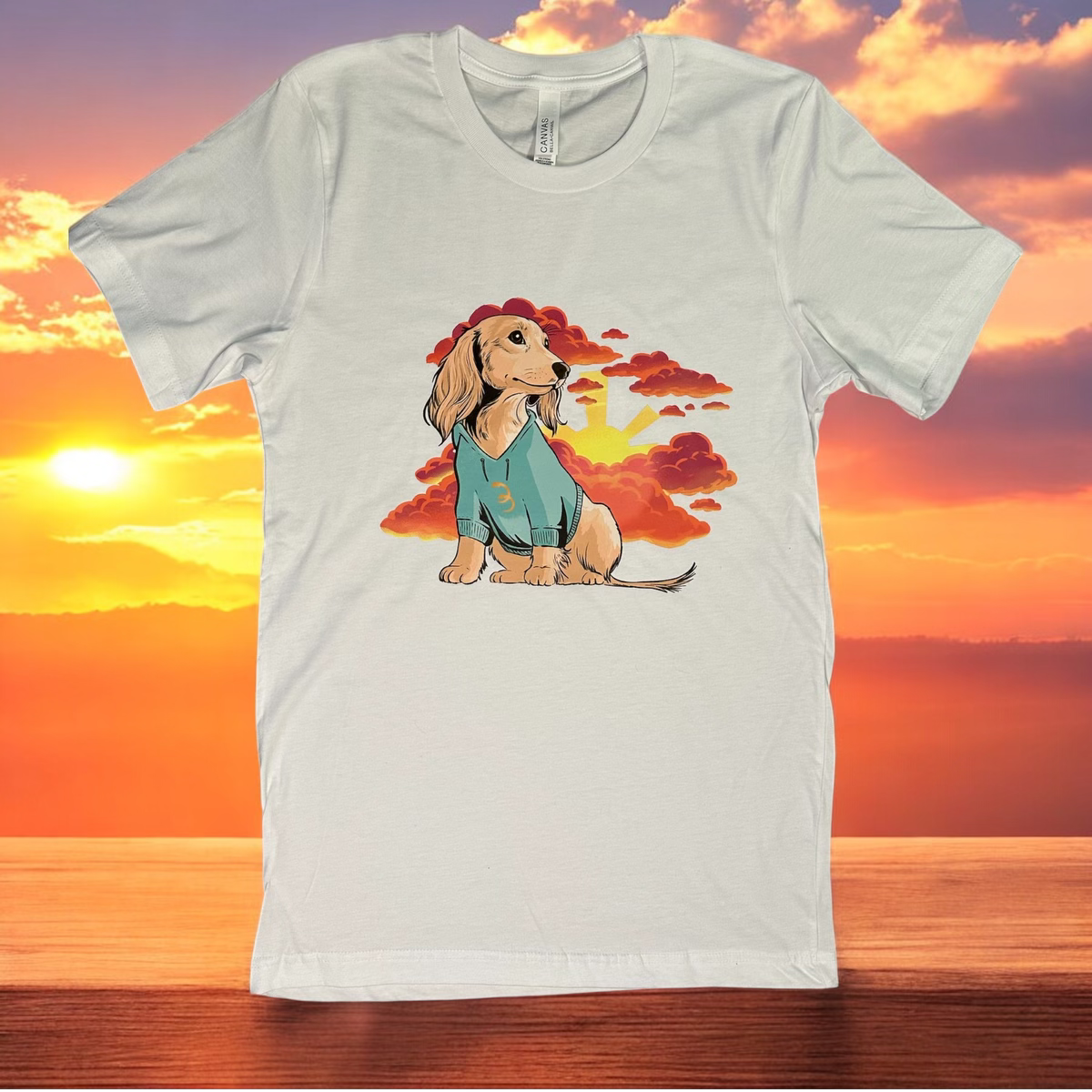 Sunset Dachshund Tee