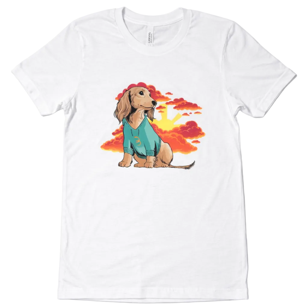 Sunset Dachshund Tee
