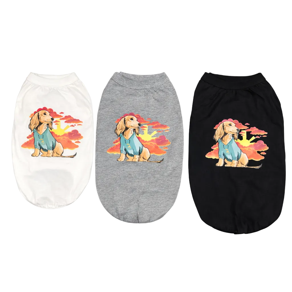 Sunset Dachshund Dog Tee