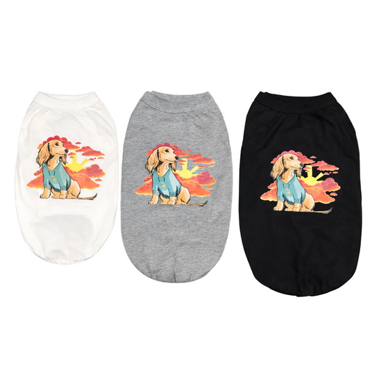 Sunset Dachshund Dog Tee
