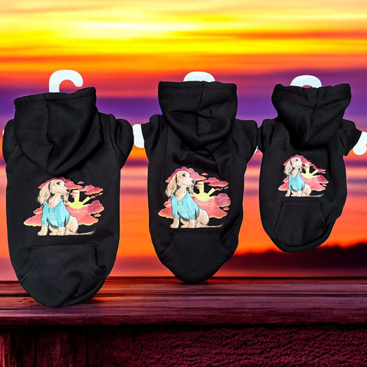 Sunset Dachshund Dog Hoodie