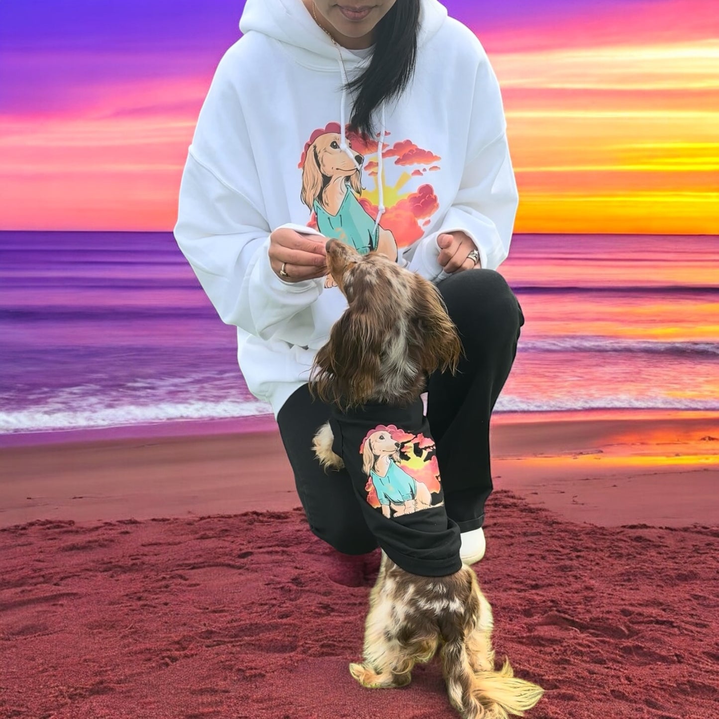 Sunset Dachshund Hoodie